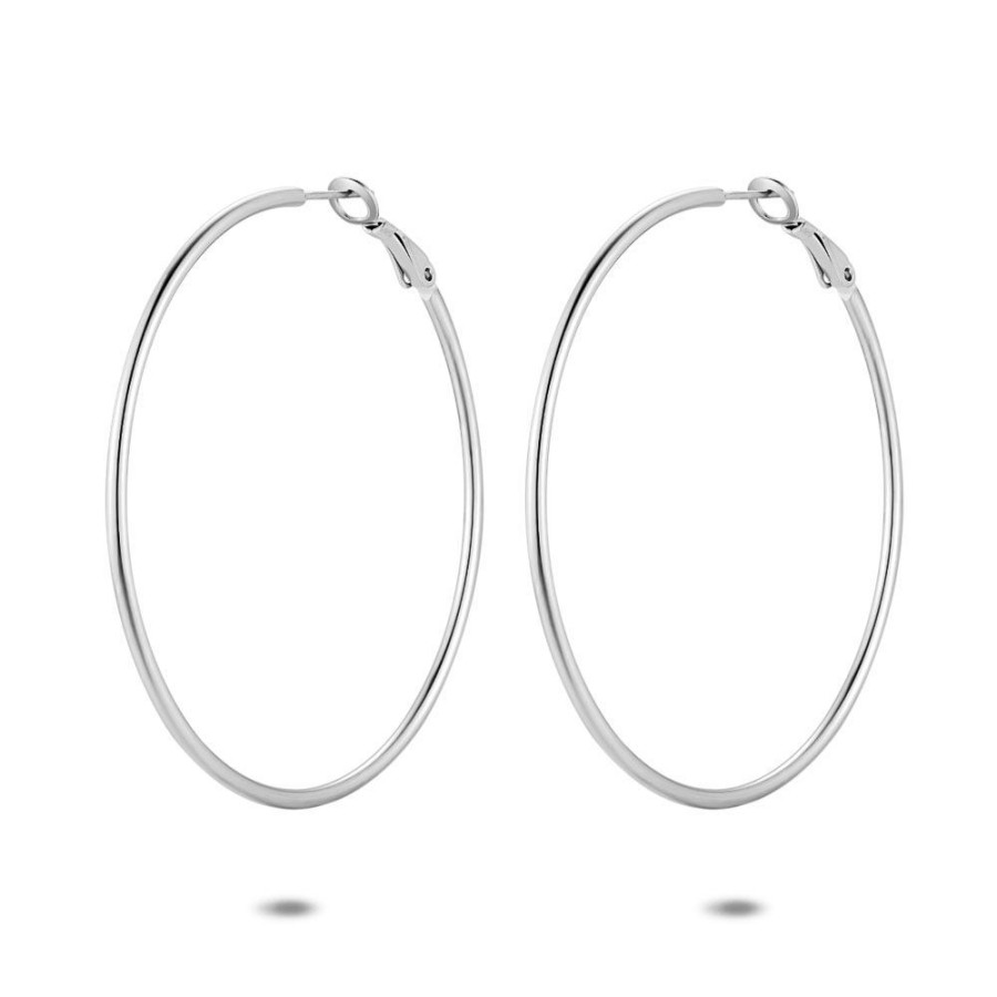 Women Twice As Nice | Stainless Steel Earrings, 60 Mm Hoop