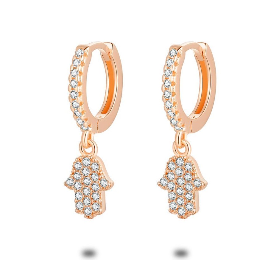 Women Twice As Nice | Rose Silver Earrings, Hoop Earrings, Hand