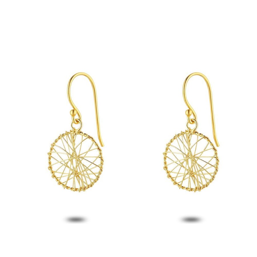 Women Twice As Nice | 18Ct Gold Plated Silver Earrings, Braided Circle