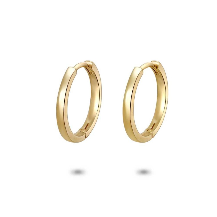 Women Twice As Nice | 18Ct Gold Plated Silver Earrings, Hoop Earrings, 15 Mm