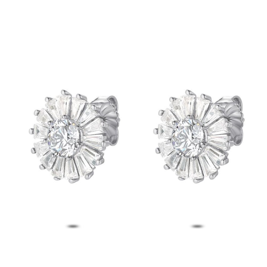 Women Twice As Nice | Silver Earrings, Sun, Zirconia