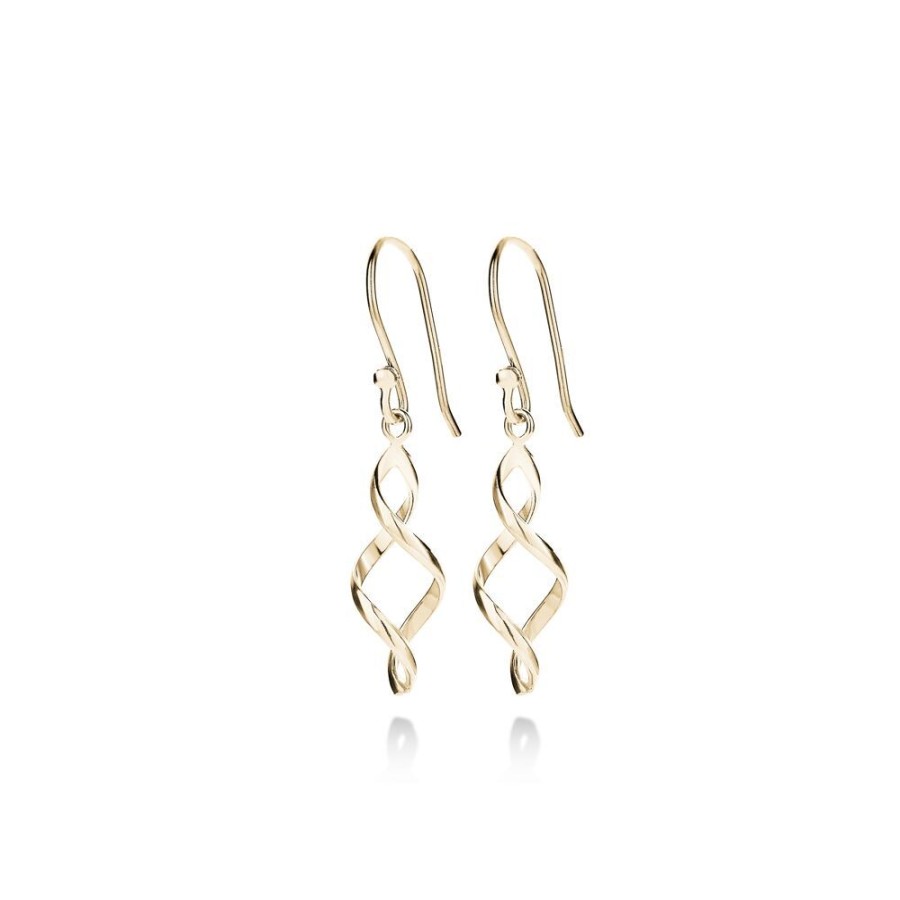 Women Twice As Nice | 18Ct Gold Plated Silver Earrings, Spiral 2 Cm