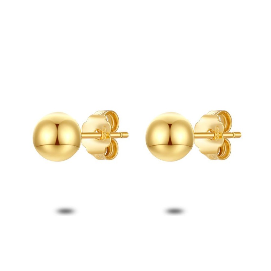 Women Twice As Nice | 18Ct Gold Plated Earrings, Ball 5 Mm