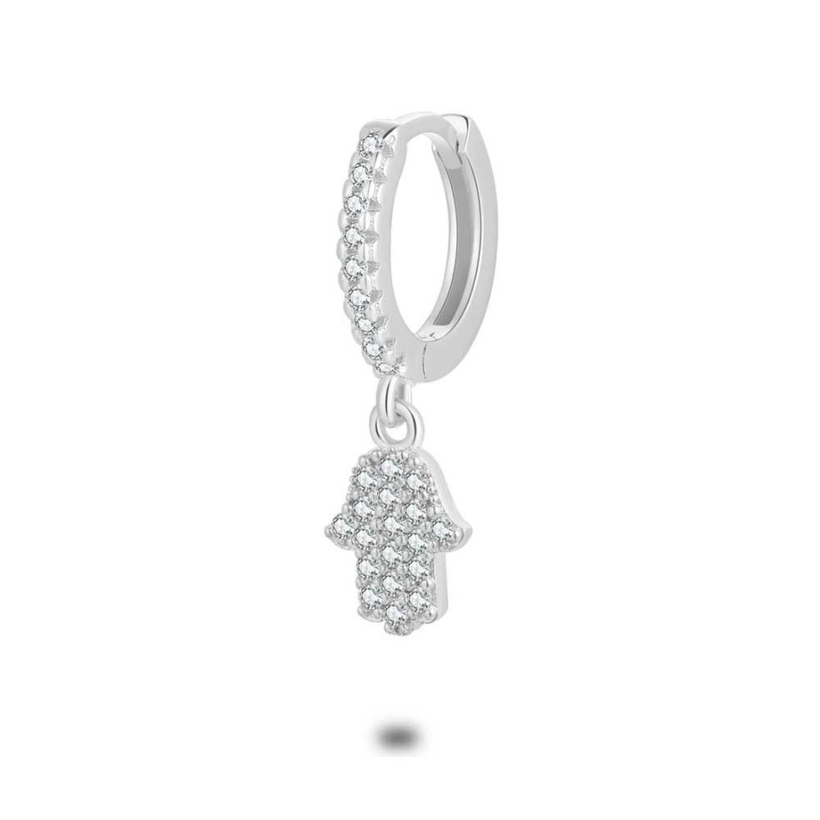 Women Twice As Nice | Silver Earring Per Piece, Hoop With Hand