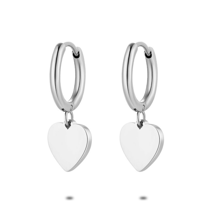 Women Twice As Nice | Stainless Steel Earrings, Hoop With Hearts