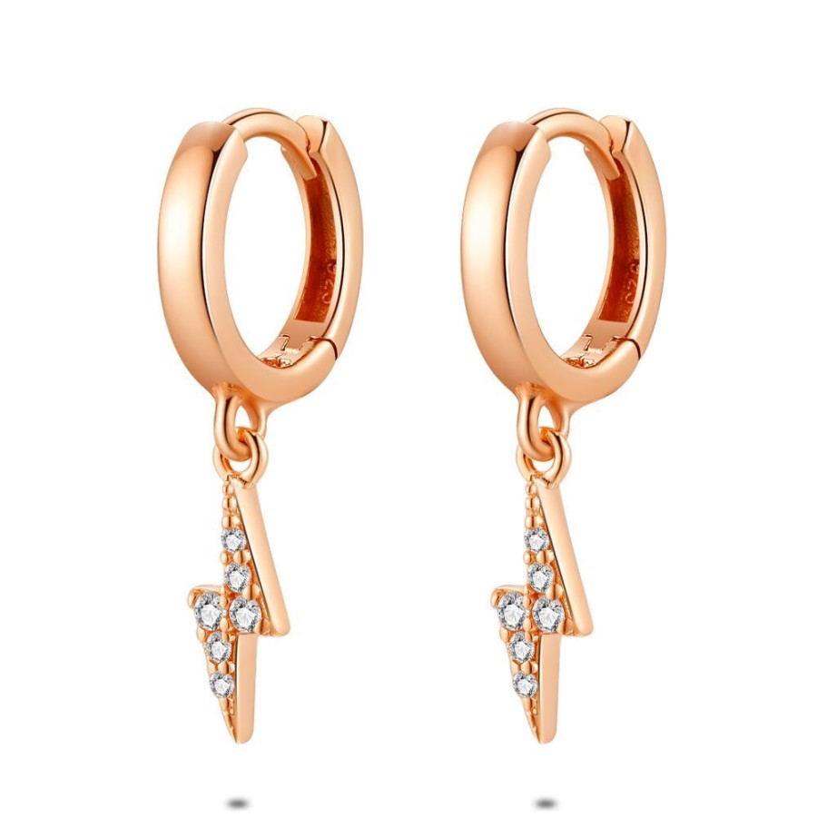 Women Twice As Nice | Rose Silver Earrings, Hoop Earrings, Lightning