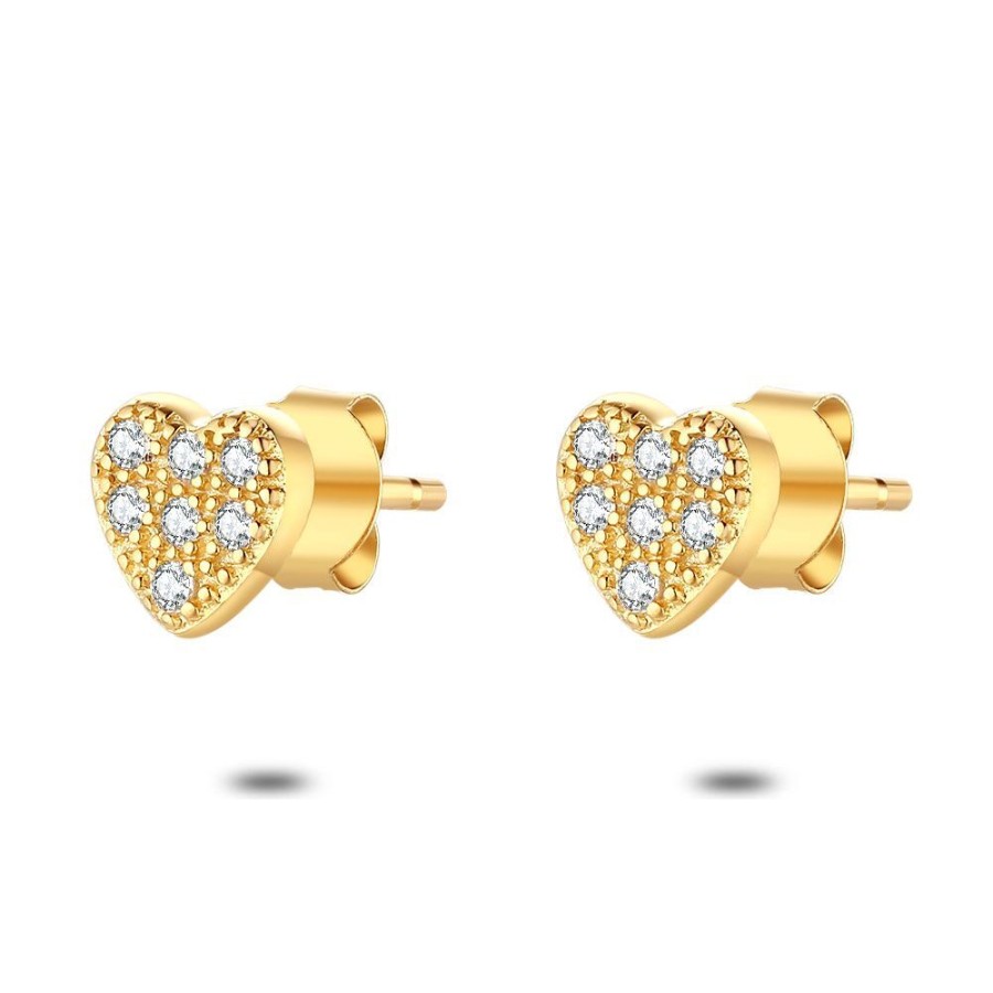 Women Twice As Nice | 18Ct Gold Plated Silver Earrings, Heart