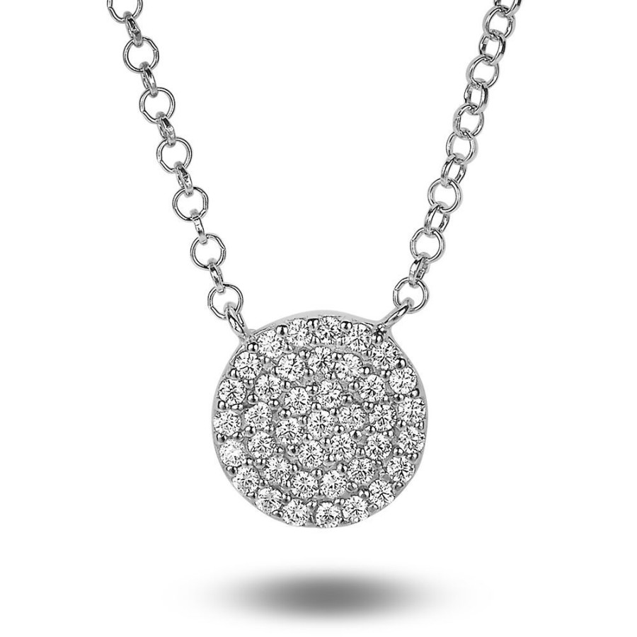 Women Twice As Nice | Silver Necklace, 10 Mm Round With Zirconia