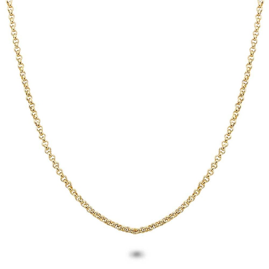 Women Twice As Nice | Gold Coloured Stainless Steel Necklace, Forcat Link 2 Mm