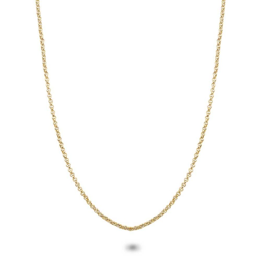 Women Twice As Nice | Gold Coloured Stainless Steel Necklace, Forcat Link 2 Mm