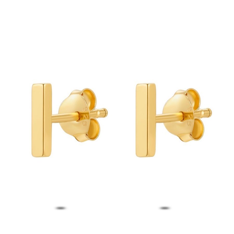 Women Twice As Nice | 18Ct Gold Plated Silver Earrings, Bar