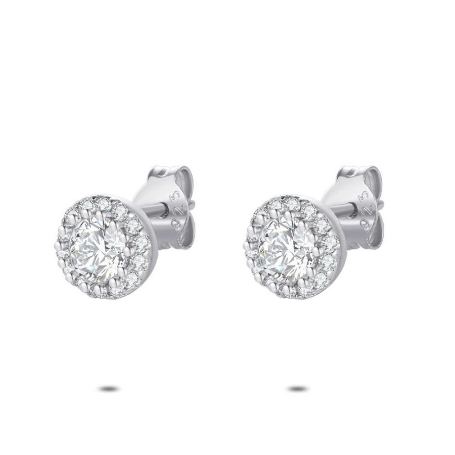 Women Twice As Nice | Silver Earrings, 1 Zirconia, 7 Mm