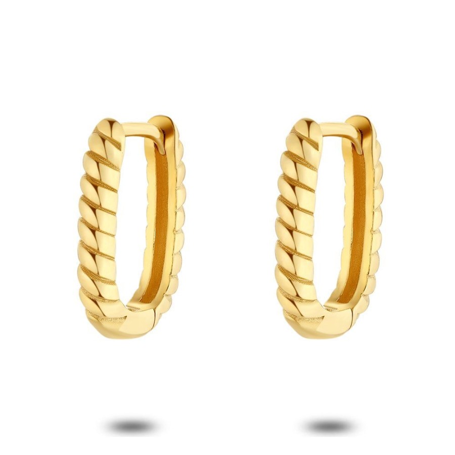 Women Twice As Nice | 18Ct Gold Plated Silver Earrings, Twisted