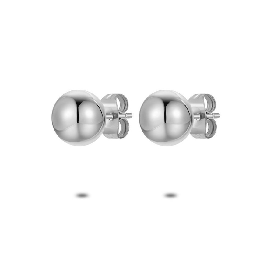 Women Twice As Nice | Stainless Steel Earrings, 8 Mm Ball