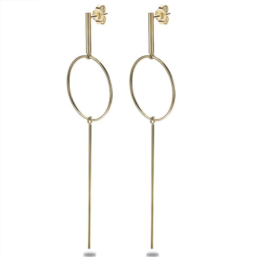 Women Twice As Nice | Gold-Coloured Stainless Steel Earrings, Tube, Circle And Bar